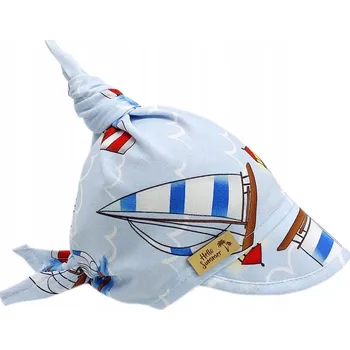 Kojenecký body Baby Nellys Dětský bavlněný šátek s kšiltem na zavazování, Premium Baby Nellys, lodě Velikost koj. oblečení: 68-86 (6-18m)