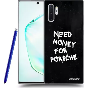 Pouzdro na mobilní telefon Picasee silikonový průhledný obal pro Samsung Galaxy Note 10+ N975F - Black Dollar