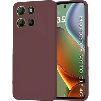 Pouzdro na mobilní telefon Kryt Motorola Moto G15 / G15 Power, SoftFlex - plum red