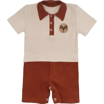 Kojenecký body Mamatti Body s nohavičkami Baby Fox - béžová/hnědá Velikost: 62 (2-3m)