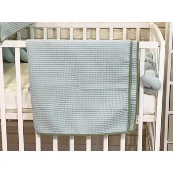 Dětská deka BABY NELLYS Dětská, kojenecká deka 90 x 90 cm - vaflová, mátová