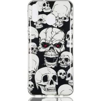 Pouzdro na mobilní telefon Noctilucent gelový obal na mobil Samsung Galaxy M20 - lebka