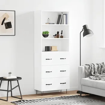 Příborník do zásuvky Skříň highboard bílá 69,5 x 34 x 180 cm kompozitní dřevo IM_3189373