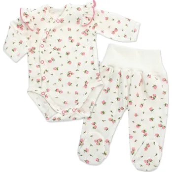 Kojenecké oblečení MBaby Zavinovací body + polodupačky, 2D sada, Amélie, bílá/růžová Velikost koj. oblečení: 68 (3-6m)