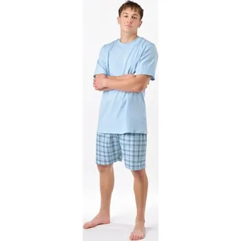 Pánské pyžamo Pánské krátké pyžamo GINO 79188P měsíc aqua 3XL