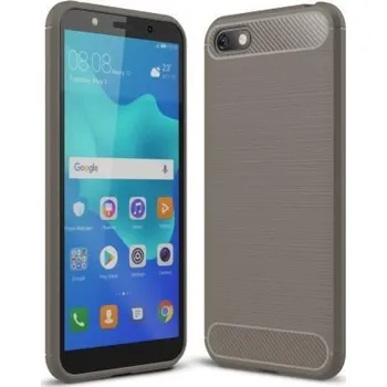 Pouzdro na mobilní telefon Carbon odolný silikonový obal pro Huawei Y5 (2018) - šedý