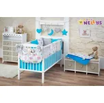 Baby Nellys Mega sada Be LOVE - Modrá/šedá - Sovičky Velikost povlečení: 135x100