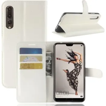 Pouzdro na mobilní telefon Wallet PU kožené pouzdro na Huawei P20 Pro - bílé