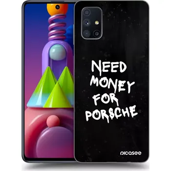 Pouzdro na mobilní telefon Picasee silikonový průhledný obal pro Samsung Galaxy M51 M515F - Black Dollar
