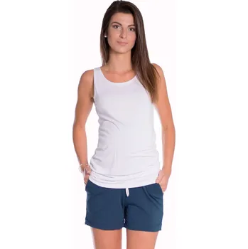 Těhotenská móda Be MaaMaa Těhotenské,bavlněné kraťasy s odpáratelným pásem - Navy Velikost oblečení: S (36)