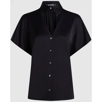 Dámská košile HALENKA KARL LAGERFELD SLEEVELESS COLLAR BLOUSE BLACK