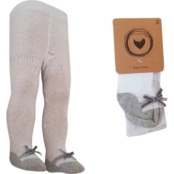 Kojenecký body Z&Z Kojenecké punčochy s mašličkou - šedá/bílá Velikost: 56/62 (0-3m)