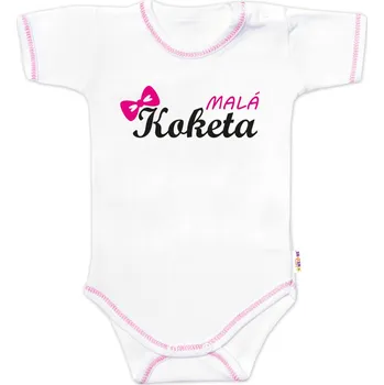 Kojenecký body Baby Nellys Body krátký rukáv s vtipným textem Baby Nellys, Malá Koketa, holka Velikost: 74 (6-9m)