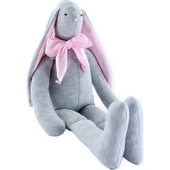 Panenka BaBalu Hand Made Látkový králíček Eda, šedý-růžový