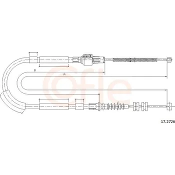 Lanko parkovací brzdy Tazne lanko, parkovaci brzda, 17.2726