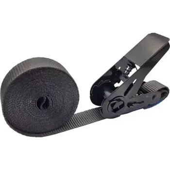 Upínací popruh Jednodílný upínací pás s ráčnou a volným koncem, nosnost 800 kg, Černý6 m 25 mm 2025