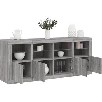 Příborník do zásuvky zahrada-XL Příborník s LED osvětlením šedý sonoma 163 x 37 x 67 cm 3209077