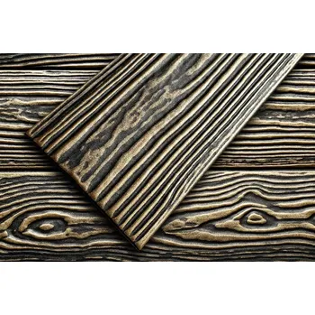 Obklad 3D PS obklad Deska zlato-černá, kartáčovaná (Balení - 2 m²)