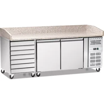 Chladicí stůl na pizzu 2-dveřový se zásuvkami 428 l