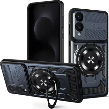 Pouzdro na mobilní telefon Kryt Samsung Galaxy S25 EDGE, RuggedCam, modrý