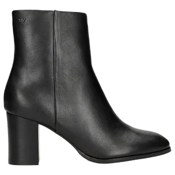 Dámské polobotky Černé Dámské Kotníčkové Boty Z Pravé Kůže Wojas 5534651 35
