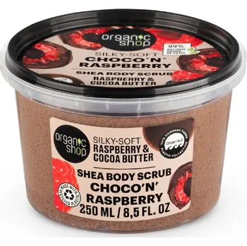Koupelová kosmetika Organic Shop Choco'n' Raspberry Silky-Soft Shea Body Scrub 250 ml