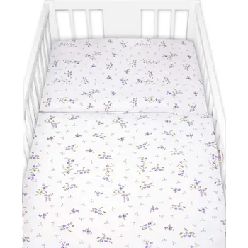 Povlečení Baby Nellys Povlečení do postýlky, 2D sada bavlna - Levandule, Baby Nellys, bílá/fialová Velikost povlečení: 120x90, Rozměry polštáře: 40 x 60, Rozměry přikrývky: 120 x 90