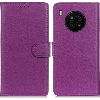 Pouzdro na mobilní telefon Litchi PU kožené peněženkové pouzdro na mobil Huawei Nova 8i/Honor 50 Lite - fialové