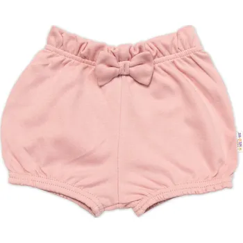 Kraťásky s mašličkou Baby Nellys, bavlna, pudrové Velikost: 98 (2-3r)