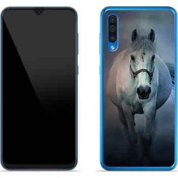 Gelový obal mmCase na mobil Samsung Galaxy A50 - běžící bílý kůň