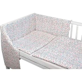 Povlečení 3dílná sada, chránič s povlečením Kalina - bílá, 135x100 cm