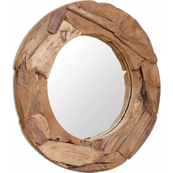 Zrcadlo Dekorativní zrcadlo, kulaté, teak, 80 cm IM_244561