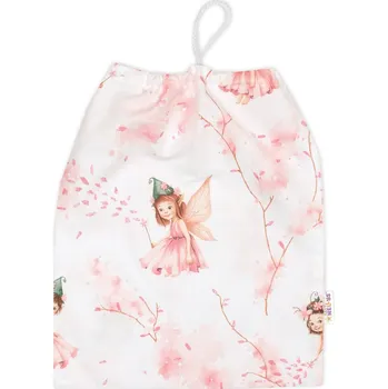 Baby Nellys Pytlík na přezůvky 40x32cm, bavlna, Elfí Víla bílá/růžová