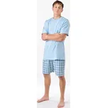 Pánské krátké pyžamo GINO 79188P pomnenková bílá 4XL