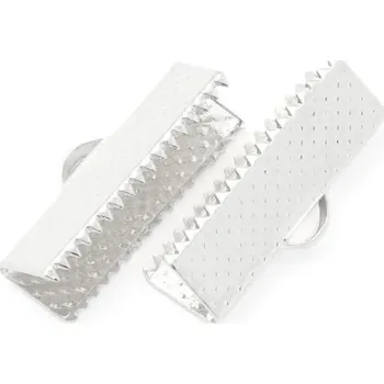 Materiál na výrobu šperku EU Koncovka na stuhu 20/8mm rhodium