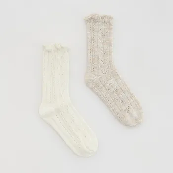 Dámské ponožky Reserved - Sada 2 párů ponožek s příměsí vlny - krémová - 633FA-01X - 633FA-01X-39R