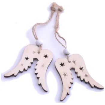 Vánoční dekorace Canea Křídla k pověšení 2 ks - přírodní