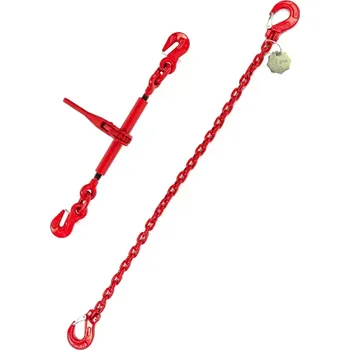 Upínací popruh Kotevní řetěz dvoudílná s upínací ráčni, nosnost 6300 kg, řetěz 10 mm, Certifikovaná EU6 300 7 m Červená 6 300