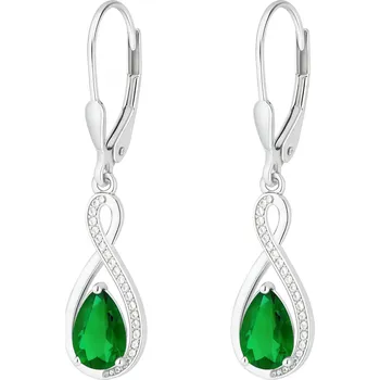 Náušnice JKB Jewel Stříbrné náušnice se zelenými kameny Viola
