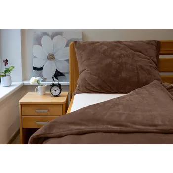 Povlečení Povlečení MIKROFLANEL UNI č.45 čokoláda 140x220 / 70x90