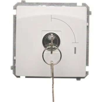 vypínač Vypínač jednopólový na klíč, 2 polohový, řazení 0-1, Simon Basic BMW1K.01/11, bílá