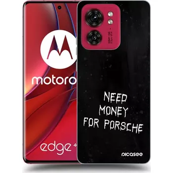 Pouzdro na mobilní telefon Picasee silikonový průhledný obal pro Motorola Edge 40 - Black Fuel