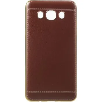 Pouzdro na mobilní telefon Clothy PU kožený-gelový obal Samsung Galaxy J5 (2016) - hnědý