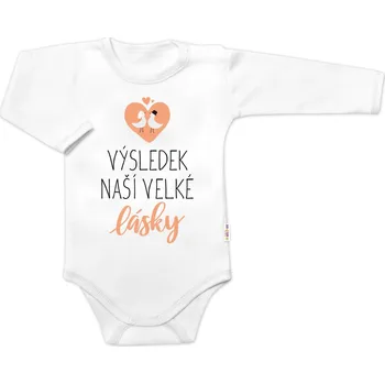 Kojenecký body Baby Nellys Body dlouhý rukáv, Výsledek naší velké lásky, Baby Nellys, bílé Velikost: 56 (1-2m)