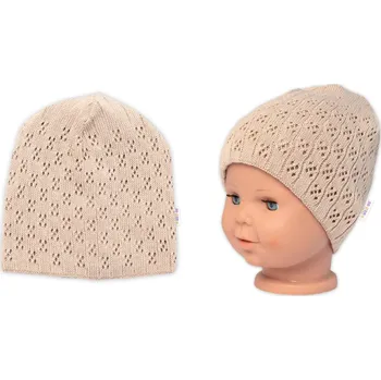 Kojenecký body Ažurková čepice, dvouvrstvá, bavlna, Baby Nellys - cappuccino Velikost: 92/98 (18-36m)