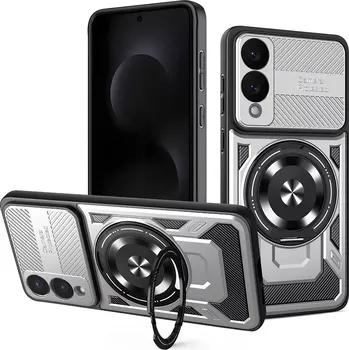 Pouzdro na mobilní telefon Kryt Samsung Galaxy S25 EDGE, RuggedCam, šedý