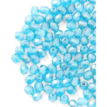 Korálek CZ Korálky broušené 4mm aquamarine listr 60010/14400 (50ks)