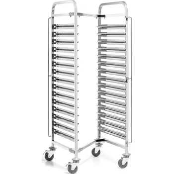 Skládací vozík z nerezové oceli pro přepravu GN kontejnerů FORGAST FG01105