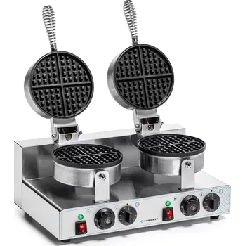 Vaflovač Dvojitý elektrický vaflovač na belgické vafle, průměr 18,5 cm, 4 kW, 230 V