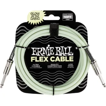 Příslušenství ke zvukové technice Ernie Ball Flex Glow in Dark 3 m Rovný - Rovný Nástrojový kabel